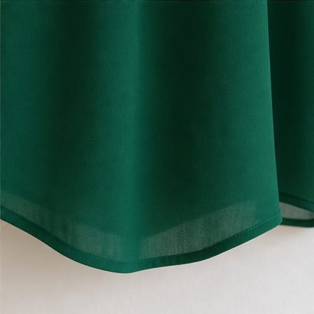 Emerald Ruffle Collar Blouse - Picture 6 of 6